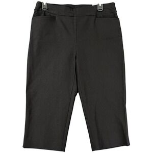 Chico's Brigitte Capri Pants Women 0.5 Black‎ Rivet Detail Slimming Office
